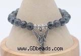 CGB7826 8mm black labradorite bead with luckly charm bracelets