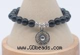 CGB7846 8mm black onyx bead with luckly charm bracelets