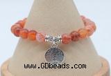 CGB7850 8mm fire agate bead with luckly charm bracelets