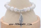 CGB7855 8mm white crazy lace agate bead with luckly charm bracelets