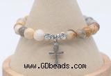 CGB7856 8mm yellow crazy lace agate bead with luckly charm bracelets