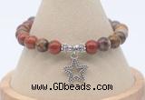 CGB7863 8mm red moss agate bead with luckly charm bracelets