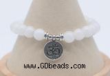 CGB7871 8mm white jade bead with luckly charm bracelets