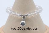 CGB7885 8mm white crystal bead with luckly charm bracelets