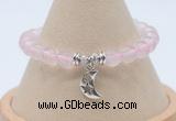 CGB7887 8mm rose quartz bead with luckly charm bracelets