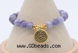 CGB7891 8mm dogtooth amethyst bead with luckly charm bracelets