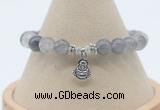 CGB7893 8mm cloudy quartz bead with luckly charm bracelets