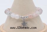 CGB7896 8mm pink quartz bead with luckly charm bracelets