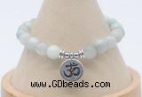 CGB7900 8mm aquamarine bead with luckly charm bracelets wholesale