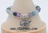 CGB7903 8mm fluorite bead with luckly charm bracelets wholesale