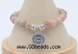 CGB7907 8mm sunstone bead with luckly charm bracelets wholesale