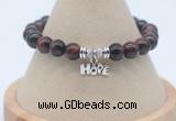 CGB7918 8mm red tiger eye bead with luckly charm bracelets