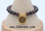 CGB7919 8mm red tiger eye bead with luckly charm bracelets