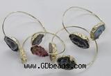 CGB801 13*18mm - 20*25mm freeform druzy agate gemstone bangles