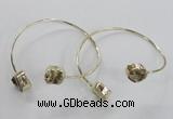 CGB803 12mm - 14mm coin plated druzy agate gemstone bangles