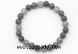 CGB8041 8mm labradorite, rainbow & black labradorite beaded stretchy bracelets