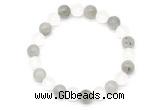 CGB8087 8mm matte white crystal & labradorite beaded stretchy bracelets