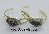 CGB810 25*30mm – 25*35mm freeform plated druzy agate bangles