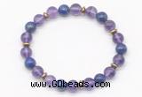 CGB8103 8mm amethyst, lapis lazuli & hematite power beads bracelet