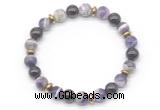 CGB8104 8mm dogtooth amethyst, garnet & hematite power beads bracelet