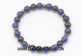 CGB8107 8mm lapis lazuli, garnet & hematite power beads bracelet