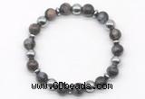 CGB8115 8mm grey opal & hematite power beads bracelet