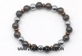 CGB8117 8mm bronzite & hematite power beads bracelet