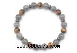 CGB8120 8mm labradorite, yellow tiger eye & hematite power beads bracelet