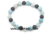 CGB8130 8mm amazonite, black lava & hematite power beads bracelet