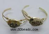 CGB814 25*30mm – 25*35mm freeform plated druzy agate bangles