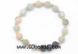 CGB8188 8mm matte amazonite & black lava beaded stretchy bracelets