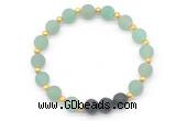 CGB8189 8mm matte green aventurine & black lava beaded stretchy bracelets