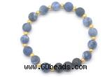 CGB8192 8mm matte sodalite & black lava beaded stretchy bracelets