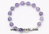 CGB8197 8mm amethyst & white lava beaded stretchy bracelets