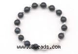 CGB8200 8mm blue tiger eye & white lava beaded stretchy bracelets