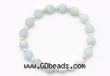 CGB8206 8mm matte amazonite & white lava beaded stretchy bracelets