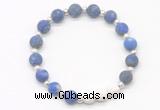 CGB8210 8mm matte lapis lazuli & white lava beaded stretchy bracelets