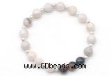 CGB8215 8mm white crazy lace agate & colorful tiger eye beaded stretchy bracelets