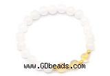 CGB8224 8mm white jade & citrine beaded stretchy bracelets