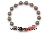 CGB8238 8mm brecciated jasper & red agate beaded stretchy bracelets