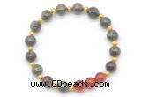 CGB8239 8mm dragon blood jasper & red agate beaded stretchy bracelets