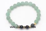 CGB8242 8mm matte green aventurine & black agate beaded stretchy bracelets