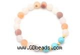 CGB8244 8mm matte druzy agate & blue howlite beaded stretchy bracelets