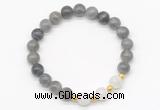 CGB8253 8mm labradorite & white moonstone beaded stretchy bracelets