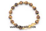 CGB8258 8mm grade AA yellow tiger eye & citrine beaded stretchy bracelets