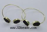 CGB831 13*18mm - 15*20mm oval druzy agate gemstone bangles