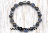 CGB8326 8mm matte sodalite, black onyx & hematite energy bracelet