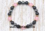 CGB8330 8mm candy jade, black onyx & hematite energy bracelet