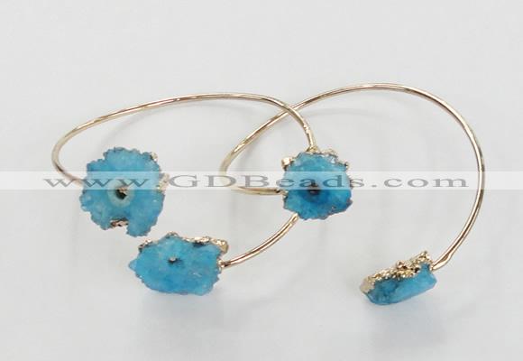 CGB836 13*15mm - 15*20mm freeform druzy agate gemstone bangles