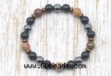 CGB8373 8mm picasso jasper, black onyx & hematite energy bracelet